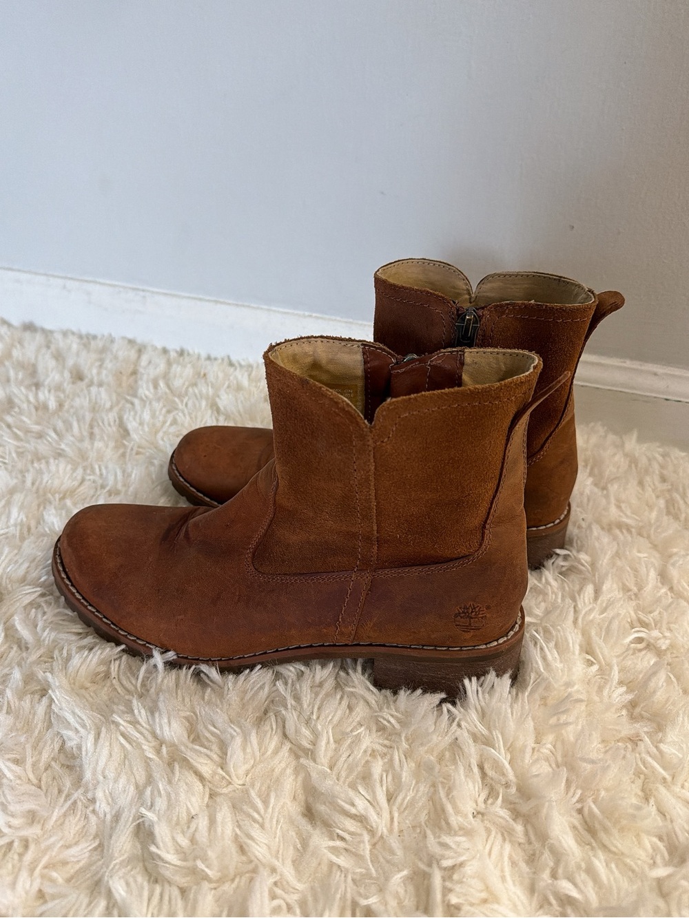 Timberland Chestnut Suede Side-Zip Ankle Boots